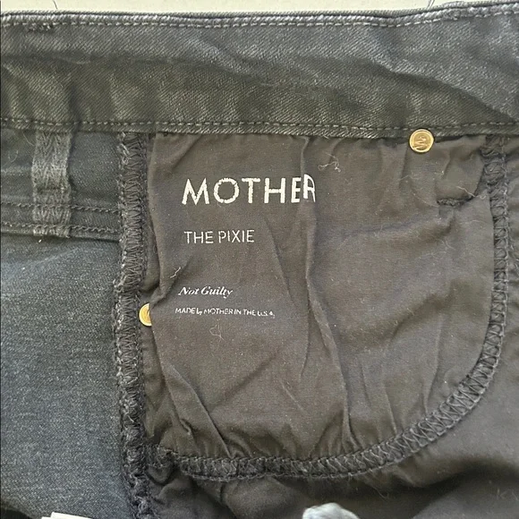 MOTHER THE PIXIE BLACK NOT GUILTY WASH BUTTON FLY SKINNY JEANS SZ 28 - Picture 8 of 13
